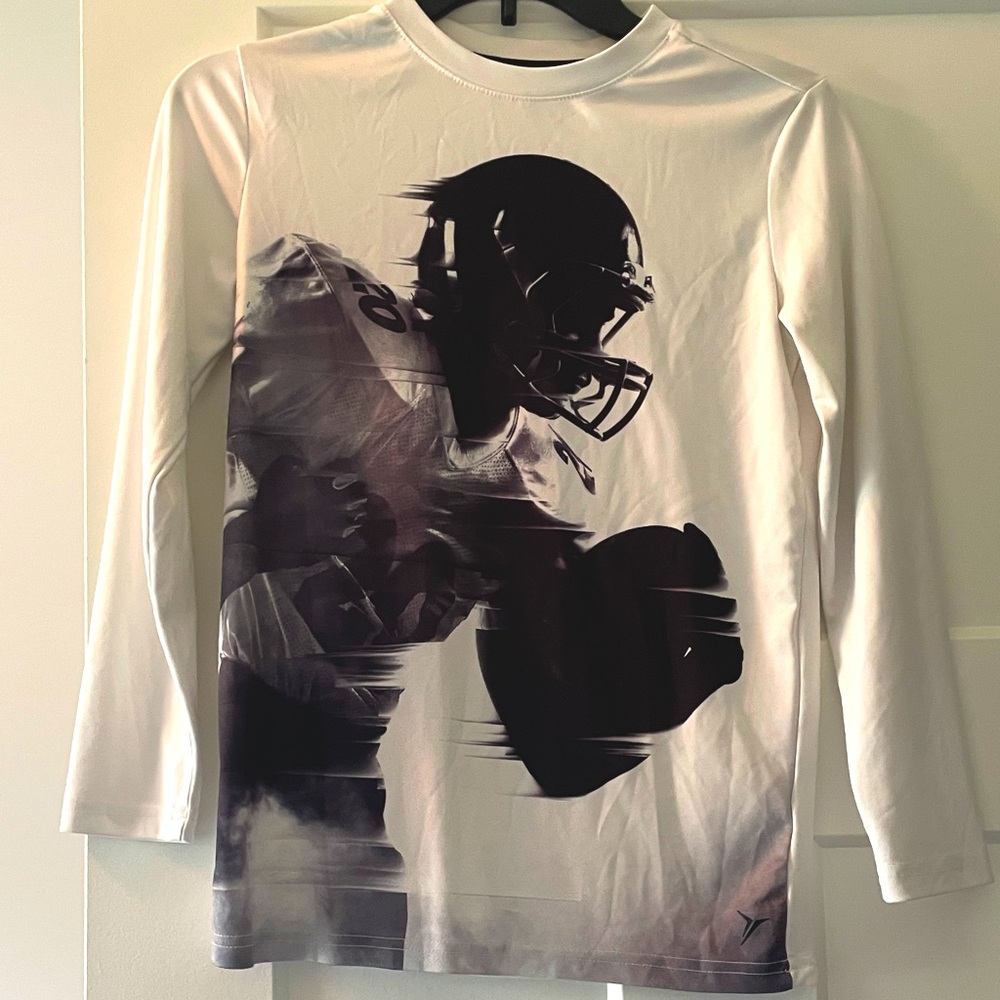 Old Navy Active White and Black Football Shirt